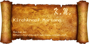 Kirchknopf Mariann névjegykártya