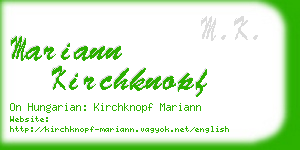 mariann kirchknopf business card